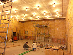 Trockenbau, Innenausbau, Akustiktrockenbau, Streulochakustikdecke, Brandschutzdeck für das Kino in Ebersbach
