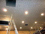 Trockenbau, Innenausbau, Akustiktrockenbau, Streulochakustikdecke, Brandschutzdeck für das Kino in Ebersbach